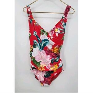 Zantzen One-Piece Swimsuit Size 18W Sugar Coral Tropical Floral Women's New